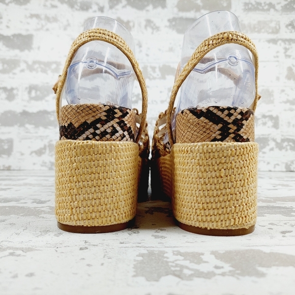 New Jessica Simpson Camilia Snake Print Leather/Textile Platform Sandals X467 - Picture 6 of 13